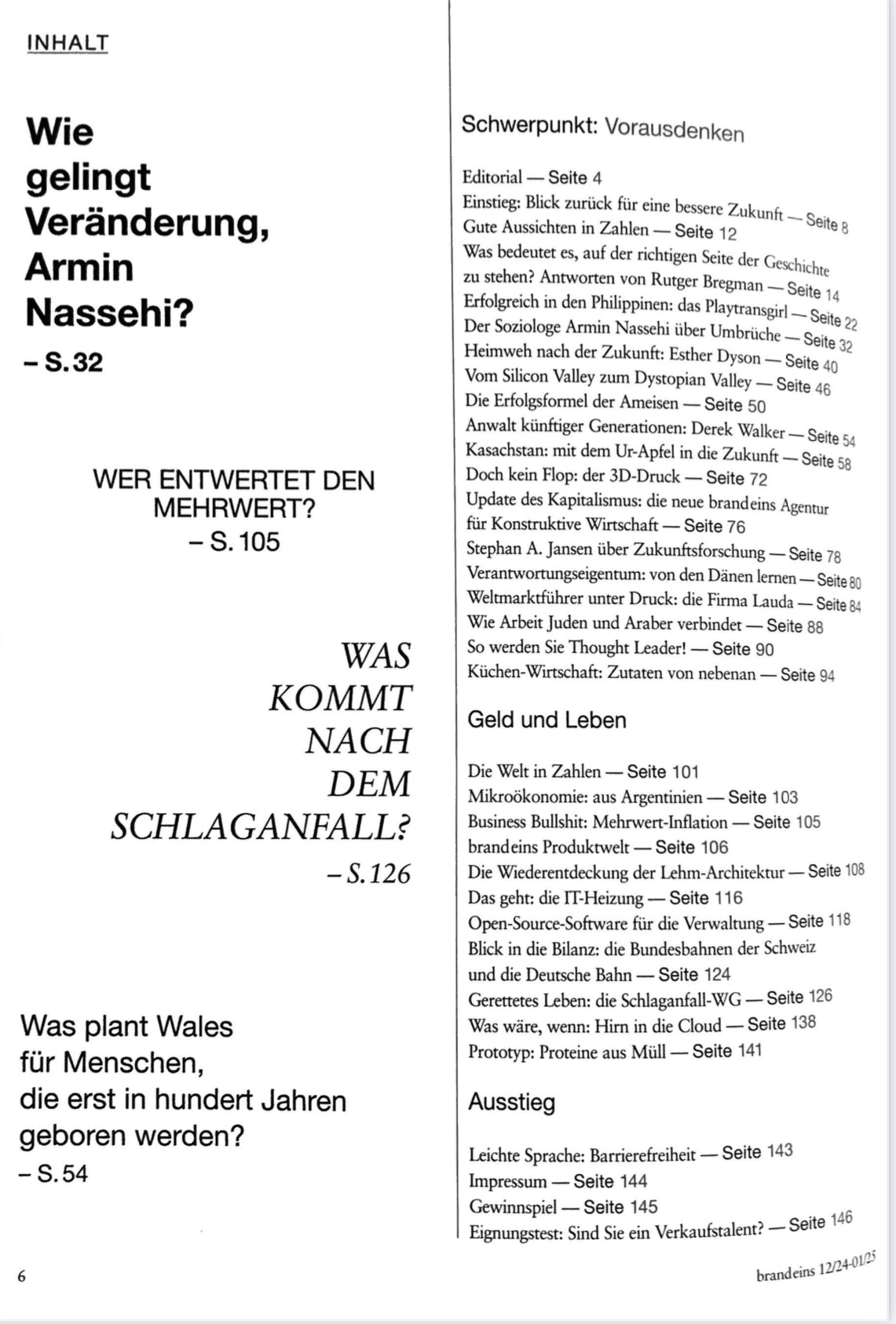 BRAND EINS MAGAZIN 12/2024